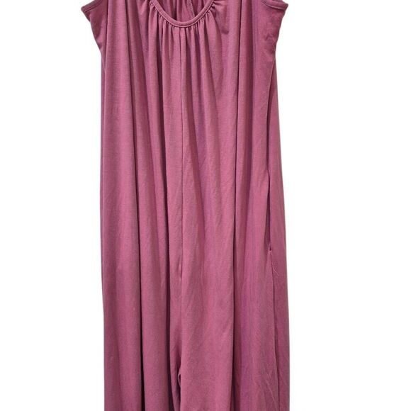 Amazon Women's Dusty Pink Poly/Spandex Jersey Knit Adj Straps Overalls Jumpsuit - Picture 11 of 13